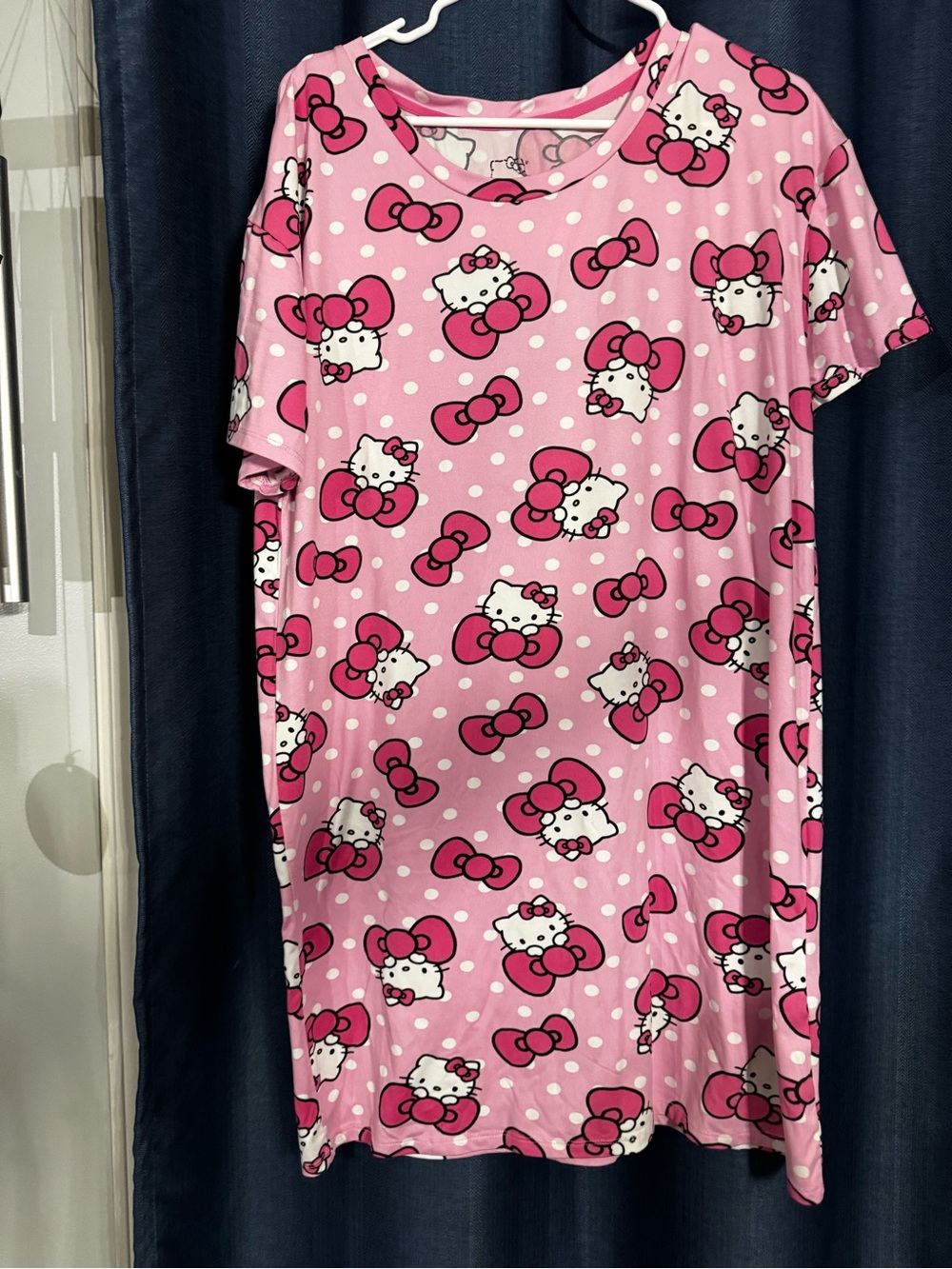 Hello Kitty Pink & White Short Sleeve Nightshirt